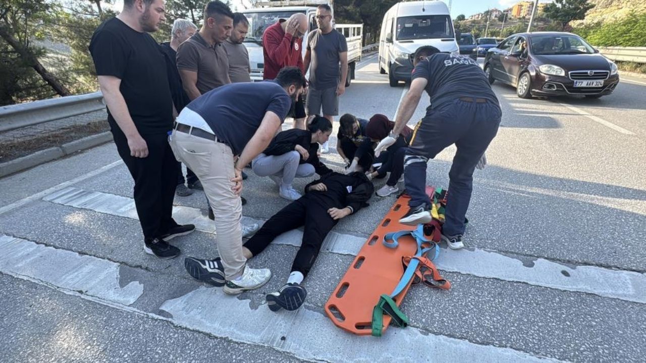 Kontrolden Çıkan Motosiklet Devrildi Sürücü Yaralandı (1)