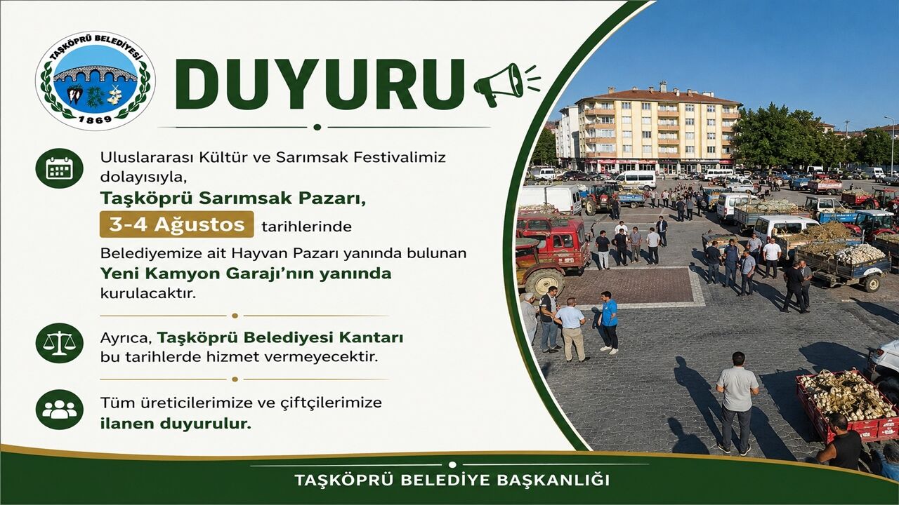 Sarımsak Pazarı Duyurusu
