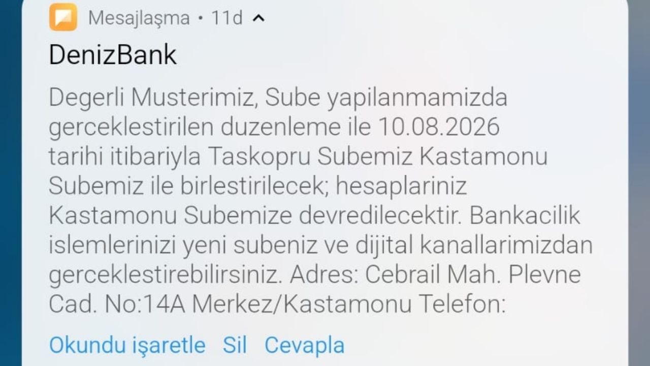 Denizbank Taşköprü Şubesi Kapanıyor Hesaplar Devredilecek (2)