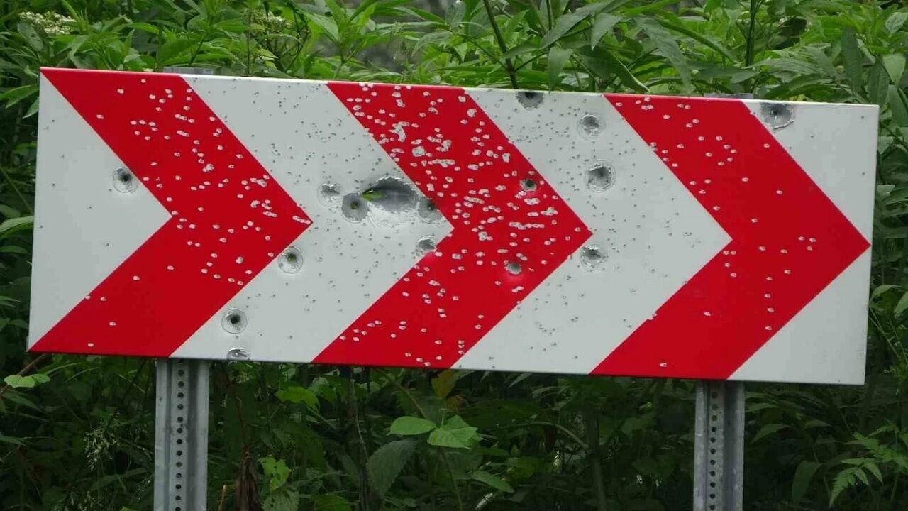 Karadeniz'de Akılalmaz Olay! Trafik Tabelaları Hedef Tahtasına Döndü