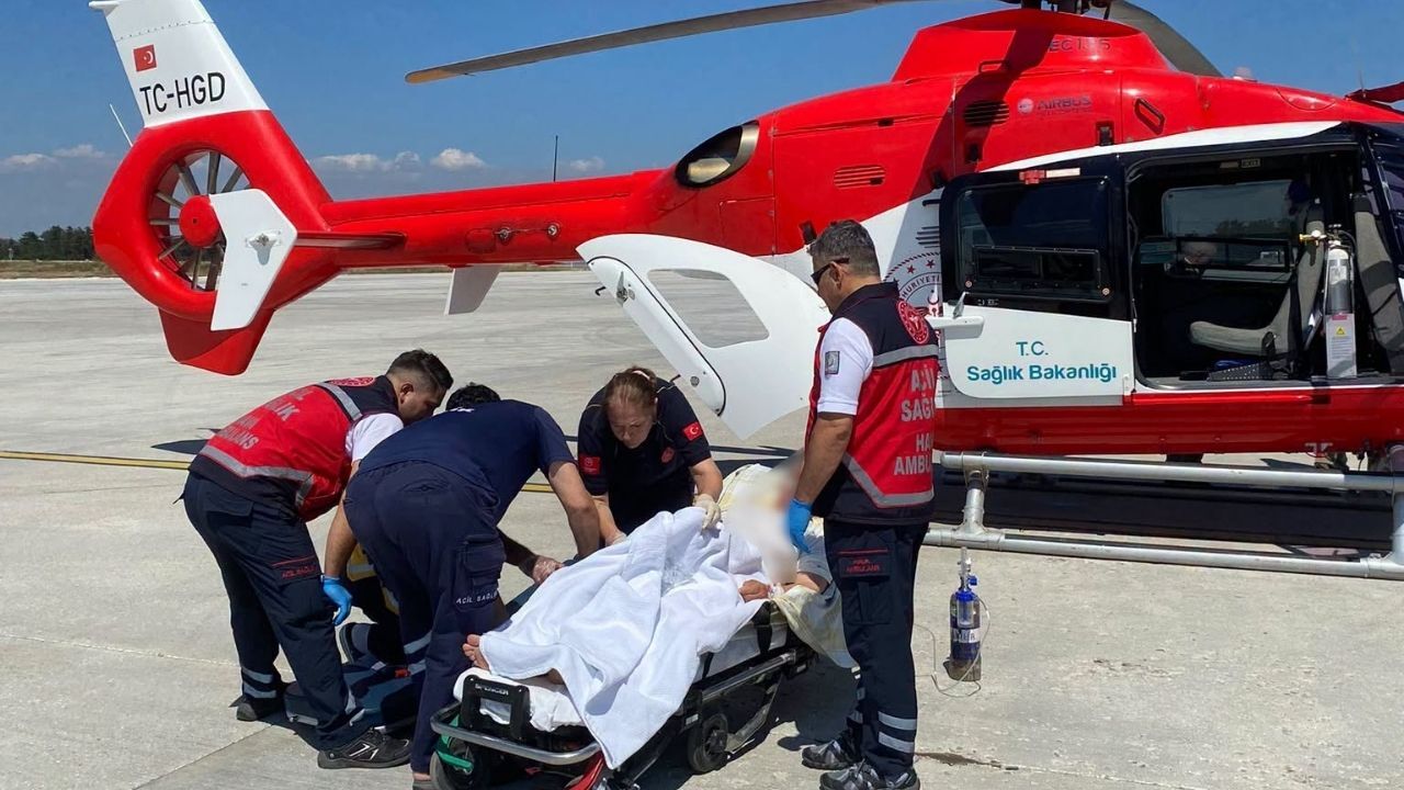 Kastamonu’da Zamanla Yarış Ambulans Helikopter Havalandı (2)