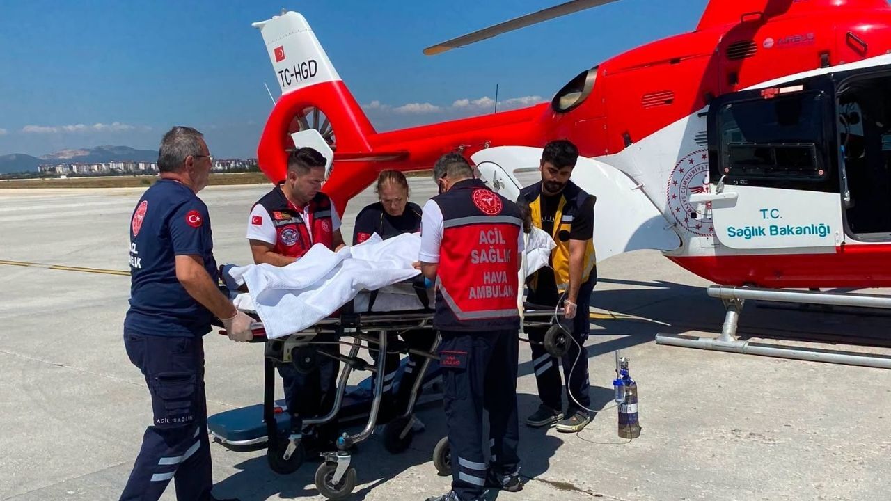 Kastamonu’da Zamanla Yarış Ambulans Helikopter Havalandı (3)