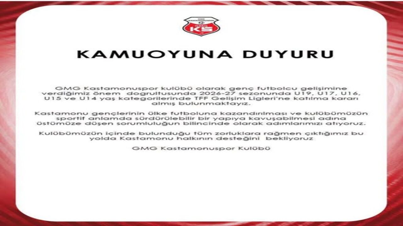 Kastamonuspor Duyuru