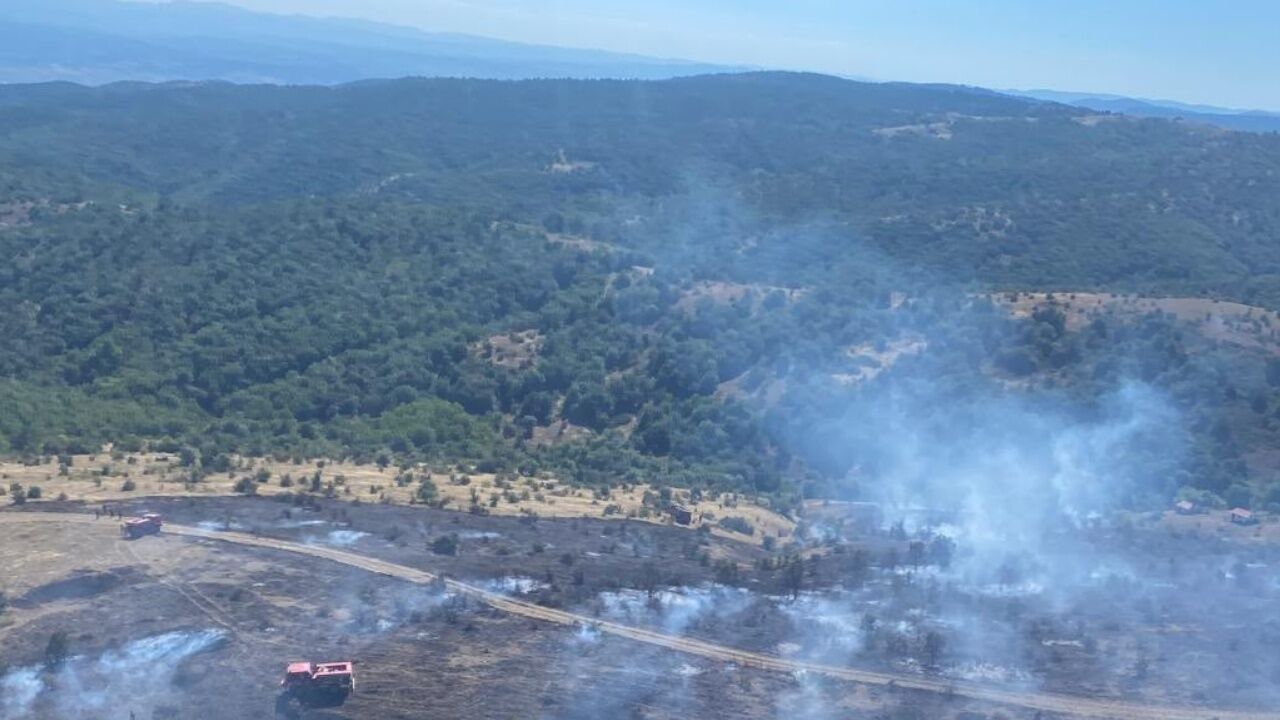 Taşköprü’de Alevlere Helikopterli Müdahale