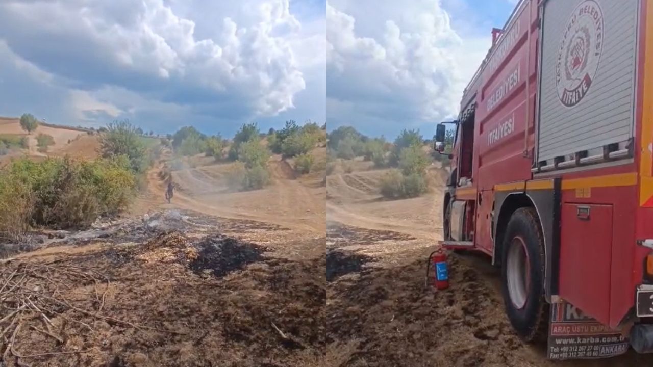 Taşköprü’nün Köyünde Anız Yangını Alevlerin Önü Kesildi (1)-1