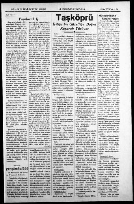 Geçmiş Zaman Olur Ki… 1938 Yılında Taşköprü (2)
