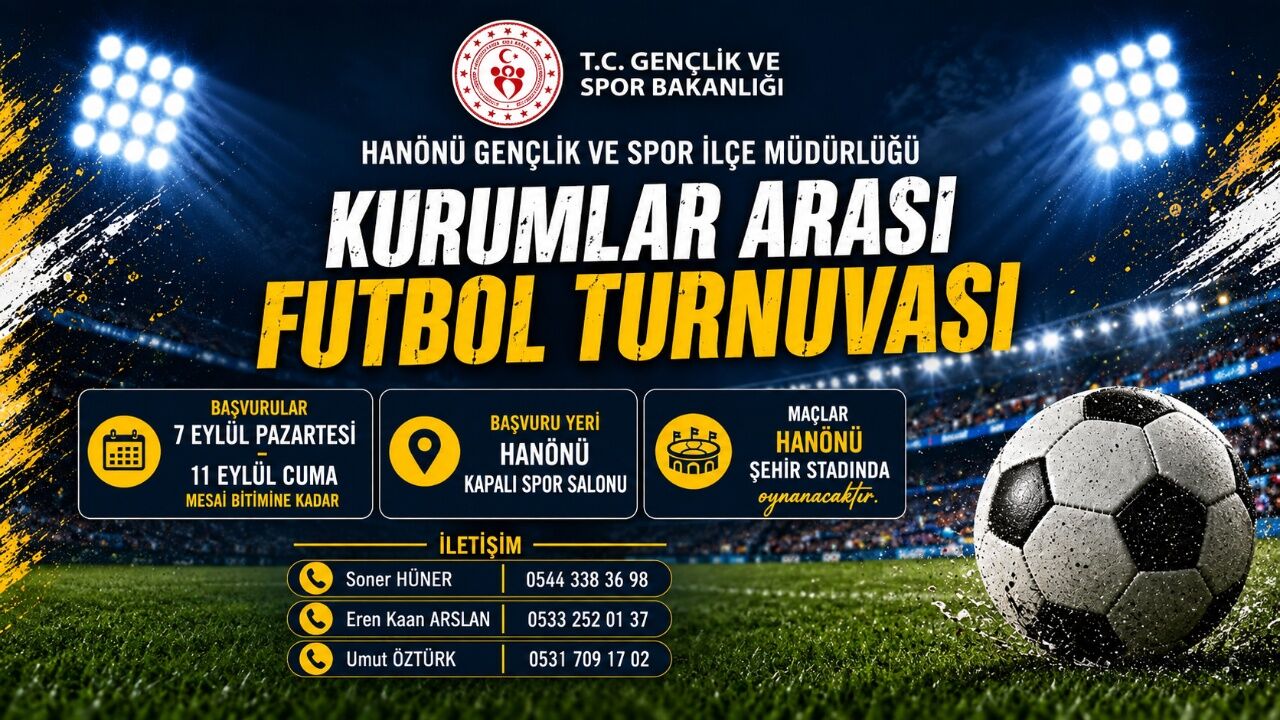 Hanönü'nde Kurumlar Arası Futbol Turnuvası Başlıyor