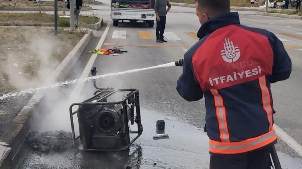 Kamyonette Taşınan Jeneratör Alev Topuna Döndü (2)