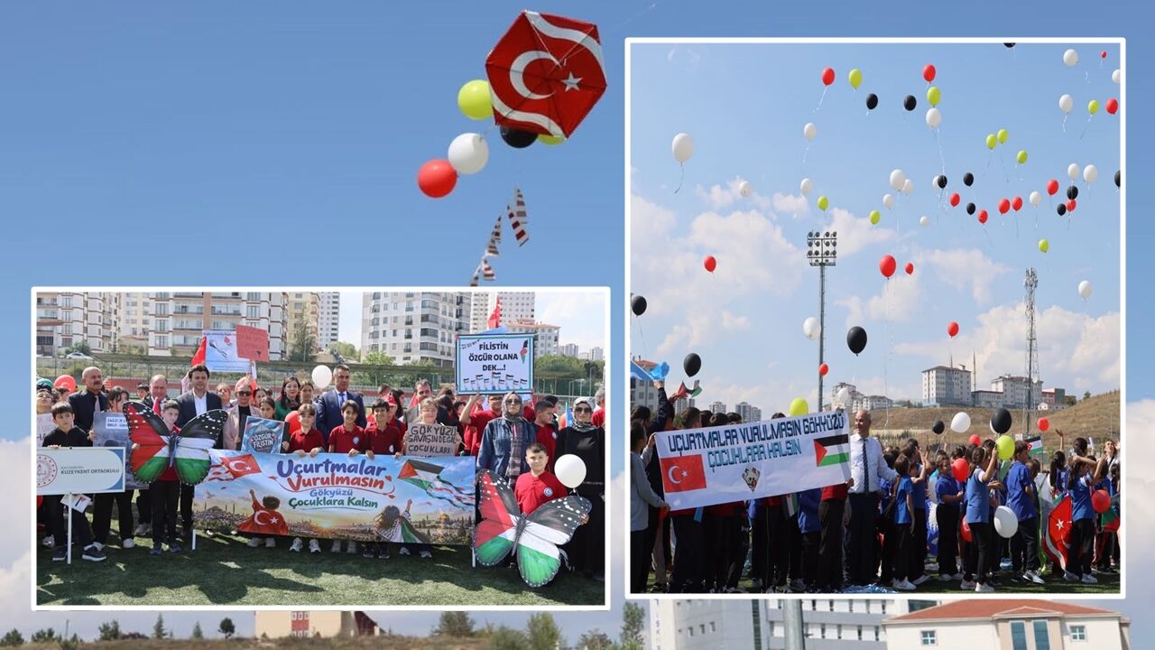 Kastamonu’da uçurtmalar Gazzeli çocuklar için gökyüzüne yükseldi