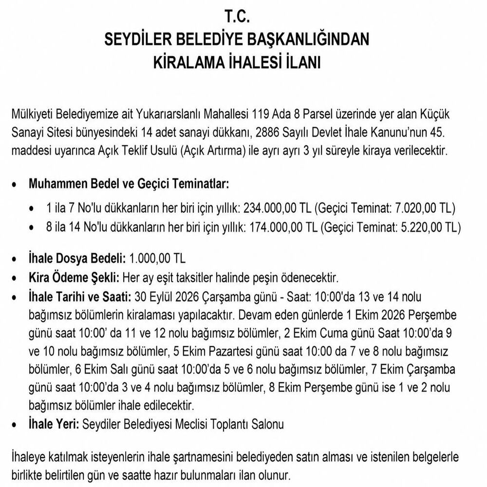 Seydiler Iş Yeri Kiralama (2)