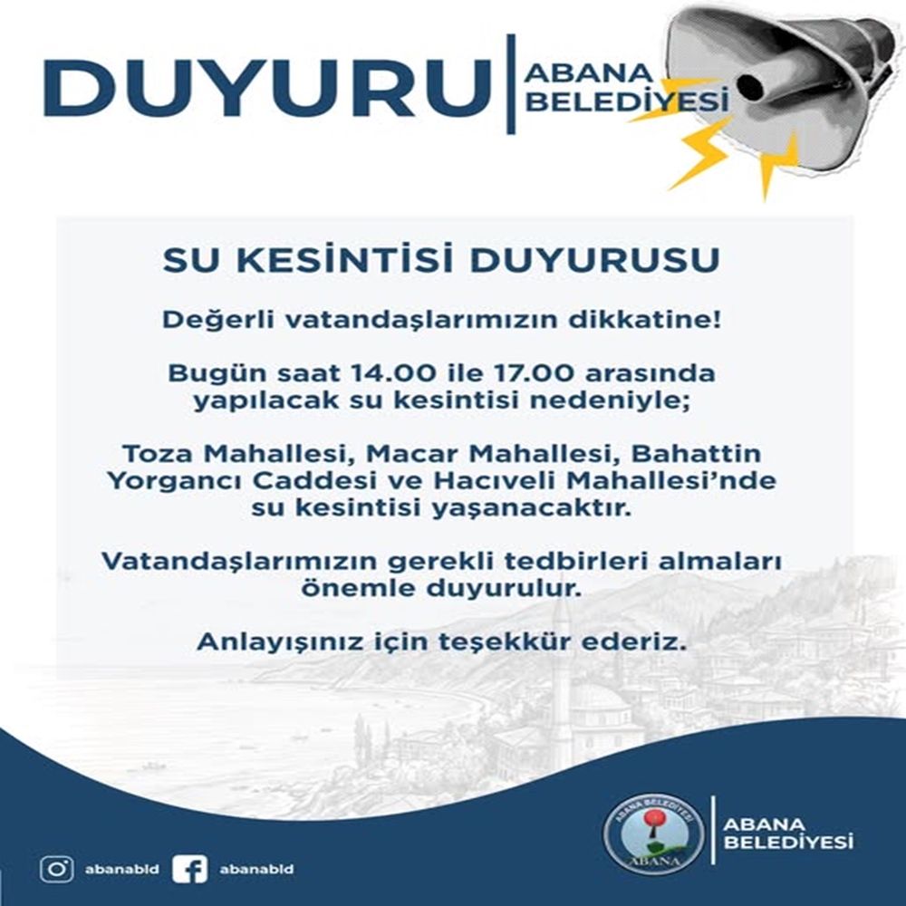 Abana Su Kesintisi