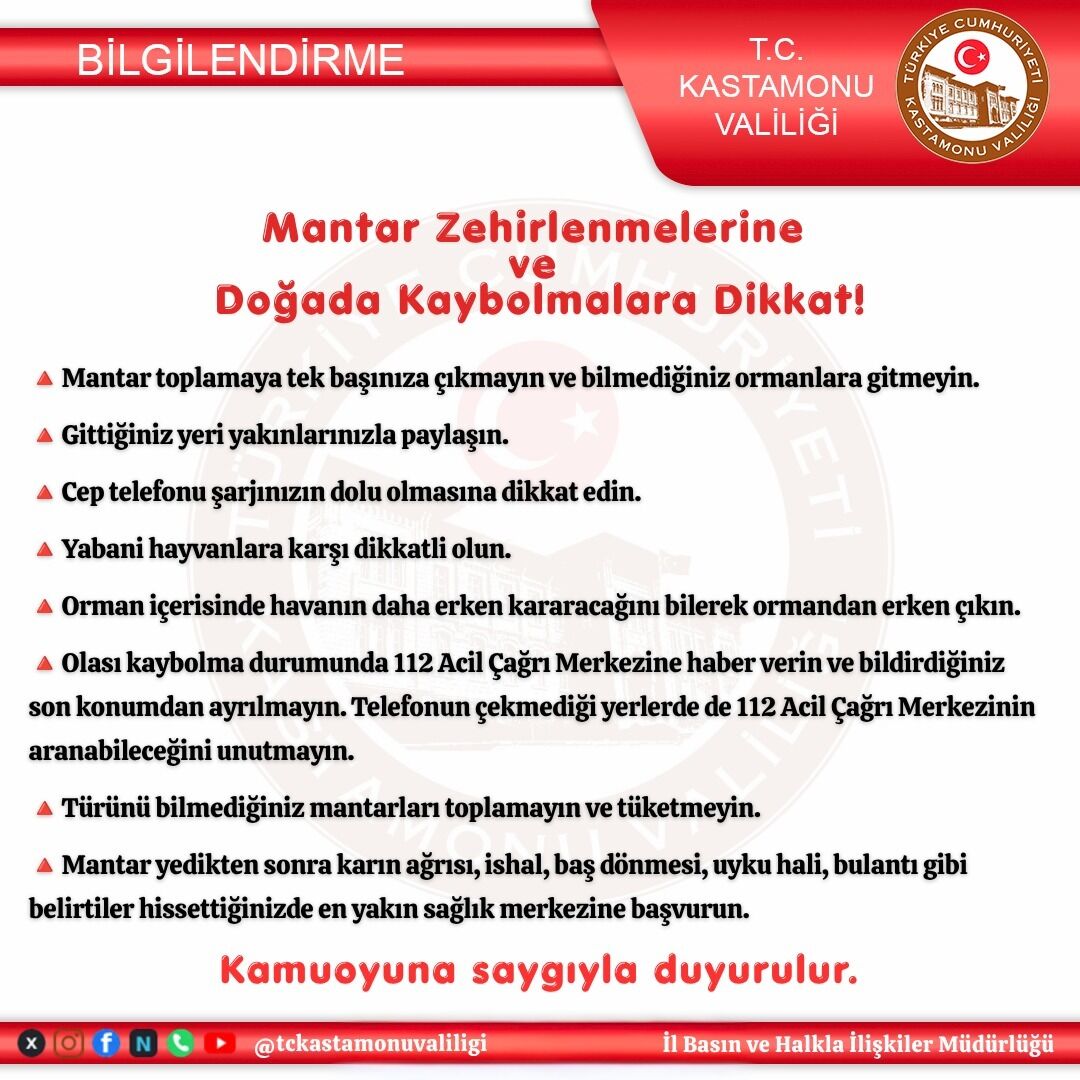 Kastamonu Valiliği Uyardı Ormana Gidecekler Dikkat! (1)